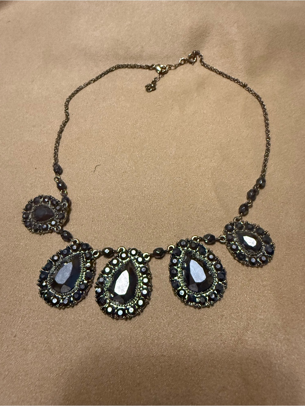 Nina Ricci topaz and gold Teardrop Pendant Necklace